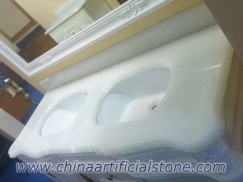Ash White Jade Glass Glass2 vanity tops