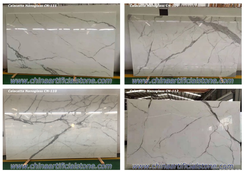 Calacatta White 3D Printing Marble Looking Stone Slabs